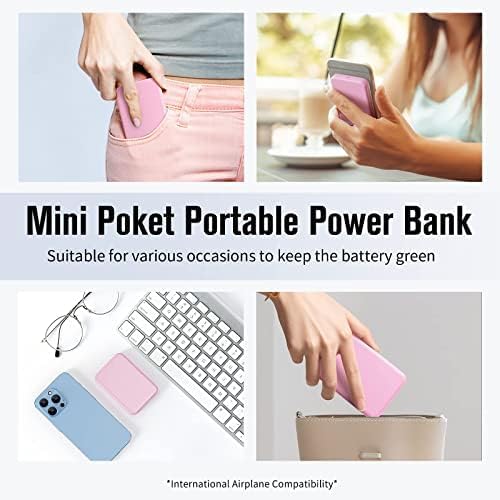VANYUST S22 Portable Charger, Power Bank, 5000mAh External Battery Pack Compatible with iPhone 15/14/13/12/11/X All Series and Android Phone, Pink - Image 3